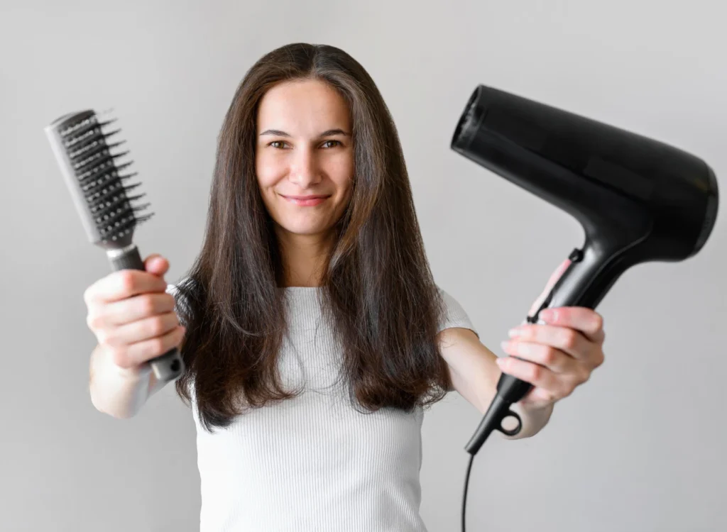 woman with brush hairdryer 1