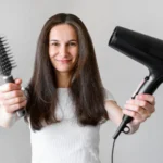 woman with brush hairdryer 1